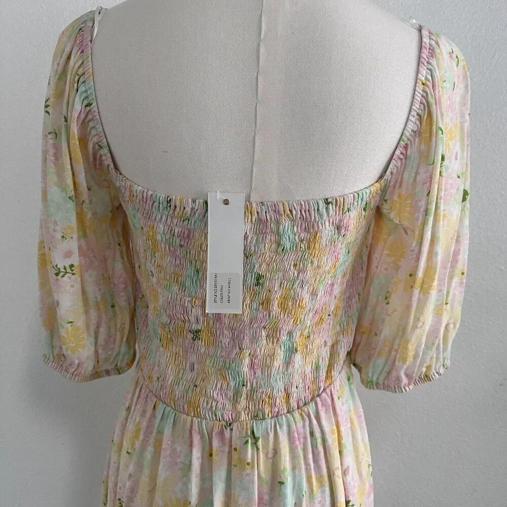 Sophie Rue by Anthropologie Puff Sleeve Mini Floral Dress Cottagecore - Picture 6 of 10